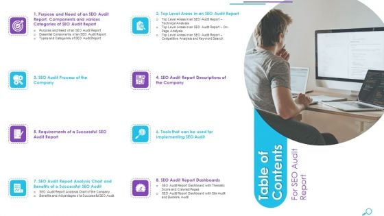 Table Of Contents SEO Analysis Report For Better Organic Search Results And Improved Website Sample PDF Table Of Contents SEO Analysis Report For Better Organic Search Results And Improved Website Sample PDF