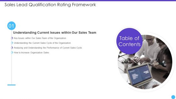 Table Of Contents Sales Lead Qualification Rating Framework Slide Designs PDF