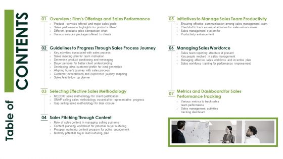 Table Of Contents Salesman Principles Playbook Summary PDF