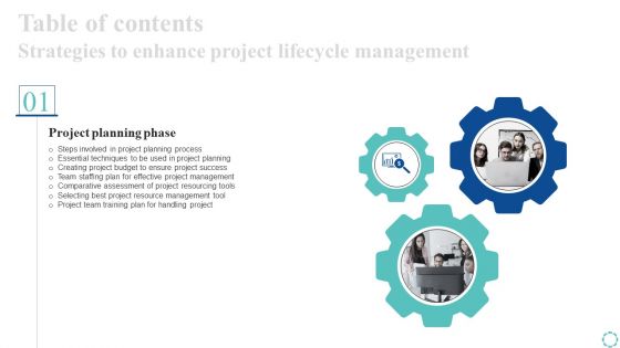 Table Of Contents Slide5 Strategies To Enhance Project Lifecycle Professional PDF Table Of Contents Slide5 Strategies To Enhance Project Lifecycle Professional PDF