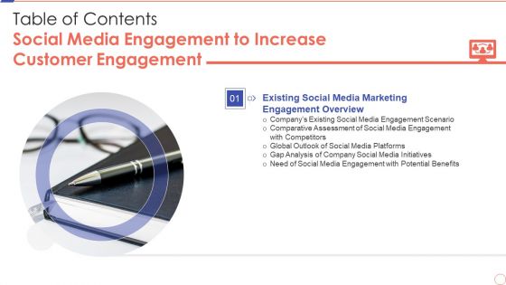 Table Of Contents Social Media Engagement To Increase Customer Engagement Potential Demonstration PDF