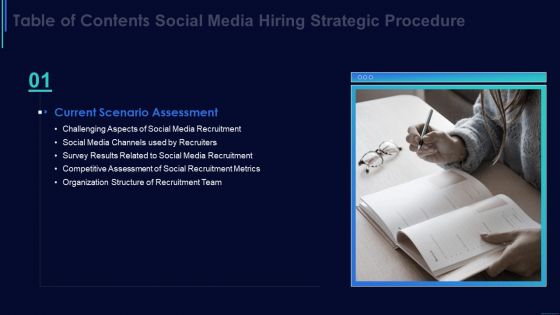 Table Of Contents Social Media Hiring Strategic Procedure Team Information PDF