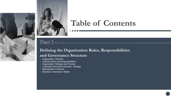 Table Of Contents Strategic Playbook For Enterprise Administration Functions Template PDF