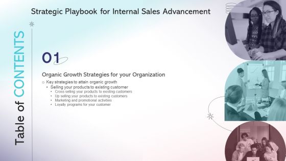 Table Of Contents Strategic Playbook For Internal Sales Advancement Inspiration PDF