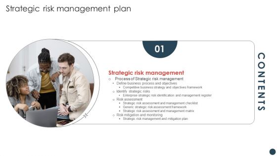 Table Of Contents Strategic Risk Management Plan Slide Clipart PDF