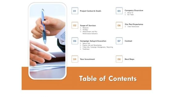 Table Of Contents Summary PDF