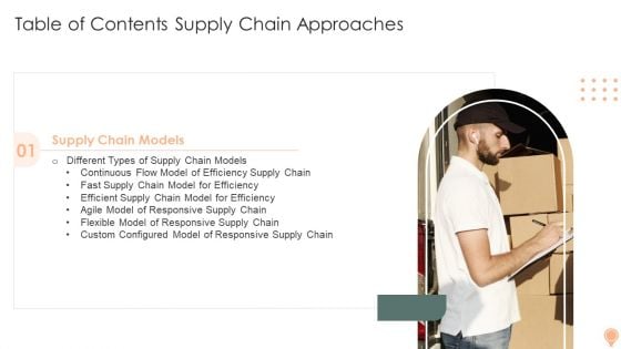 Table Of Contents Supply Chain Approaches Slide Introduction PDF