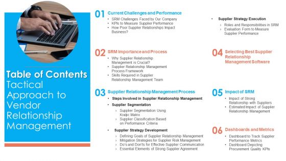 Table Of Contents Tactical Approach To Vendor Relationship Management Topics PDF Table Of Contents Tactical Approach To Vendor Relationship Management Topics PDF