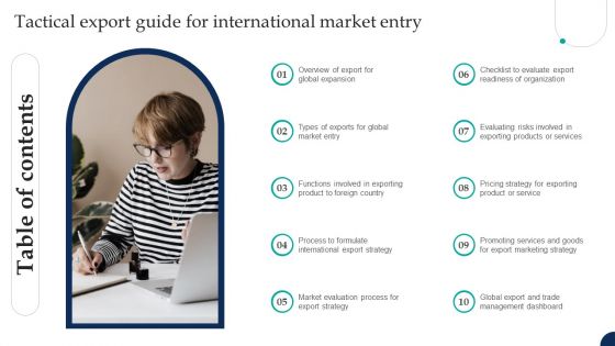Table Of Contents Tactical Export Guide For International Market Entry Designs PDF