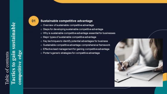 Table Of Contents Tactics To Gain Sustainable Competitive Edge Slide Introduction PDF