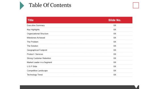 Table Of Contents Template 1 Ppt PowerPoint Presentation Show Graphics Download