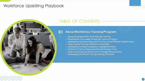 Table Of Contents Workforce Upskilling Playbook Slide Rules PDF