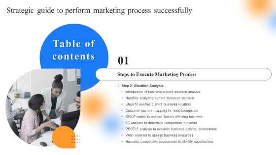 Tabler Of Contents Strategic Guide To Perform Marketing Process Successfully Guidelines PDF