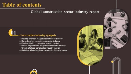 Tables Of Content Global Construction Sector Industry Report Inspiration PDF