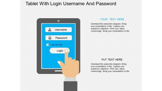 Tablet With Login Username And Password Powerpoint Template