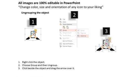 Tablet With Mobile Apps Icons Powerpoint Templates