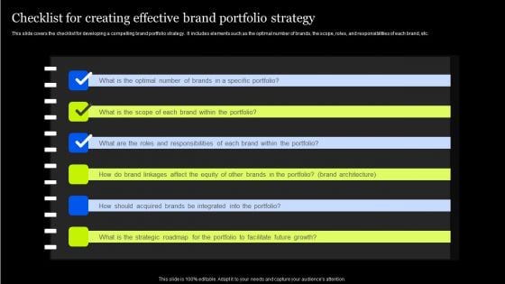 Tactical Approach To Enhance Brand Portfolio Checklist For Creating Effective Brand Formats PDF