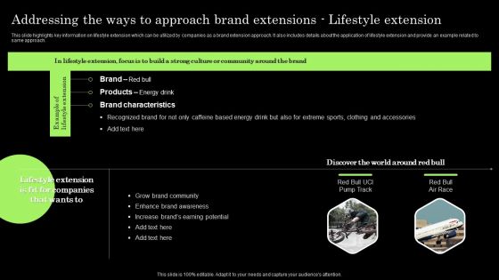 Tactical Brand Extension Launching Addressing The Ways To Approach Brand Extensions Lifestyle Formats PDF