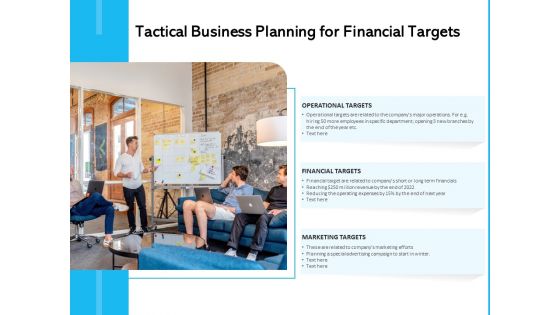 Tactical Business Planning For Financial Targets Ppt PowerPoint Presentation Gallery Example PDF