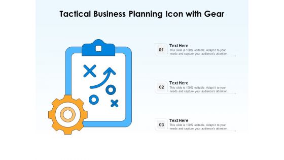 Tactical Business Planning Icon With Gear Ppt PowerPoint Presentation File Background Designs PDF