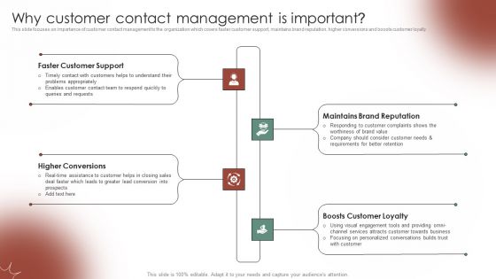 Tactical Communication Plan Why Customer Contact Management Is Important Pictures PDF
