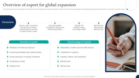 Tactical Export Guide Overview Of Export For Global Expansion Demonstration PDF