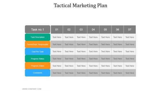 Tactical Marketing Plan Ppt PowerPoint Presentation Gallery Templates