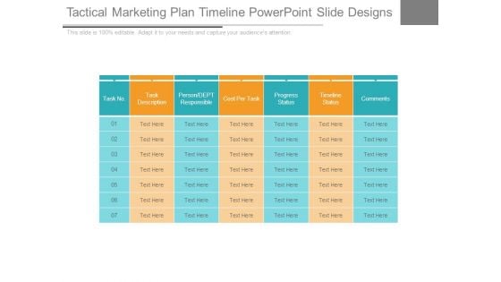 Tactical Marketing Plan Timeline Powerpoint Slide Designs