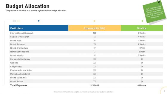 Tactical Plan For Brand Remodeling Budget Allocation Ppt Icon Information PDF