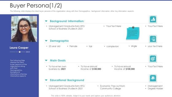 Tactical Planning For Marketing And Commercial Advancement Buyer Persona Demographic Themes PDF