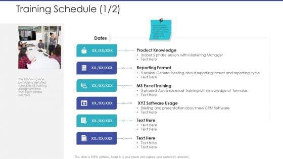 Tactical Planning For Marketing And Commercial Advancement Training Schedule Dates Mockup PDF