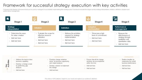 Tactical Planning Guide For Supervisors Framework For Successful Strategy Execution With Key Activities Brochure PDF
