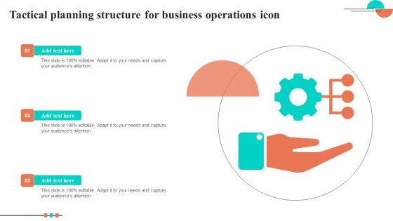 Tactical Planning Structure For Business Operations Icon Mockup PDF