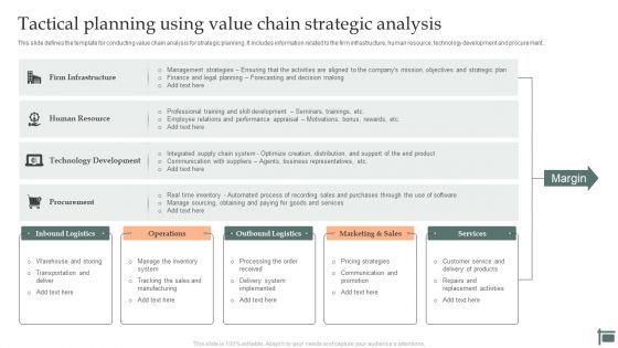 Tactical Planning Using Value Chain Strategic Analysis Introduction PDF