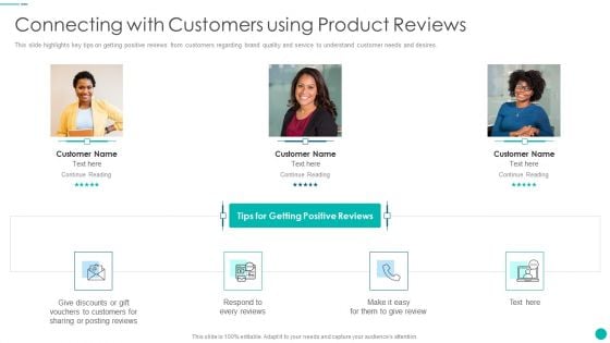 Tactical Procedure For Increasing Customer Intimacy Connecting With Customers Using Product Reviews Mockup PDF