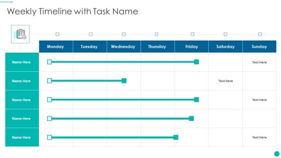 Tactical Procedure For Increasing Customer Intimacy Weekly Timeline With Task Name Themes PDF