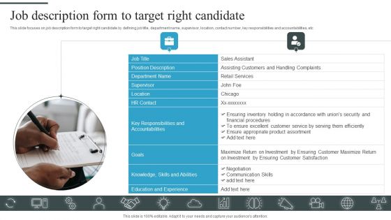 Tactical Process For Social Job Description Form To Target Right Candidate Themes PDF