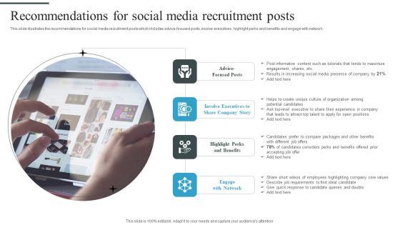 Tactical Process For Social Recommendations For Social Media Recruitment Posts Professional PDF
