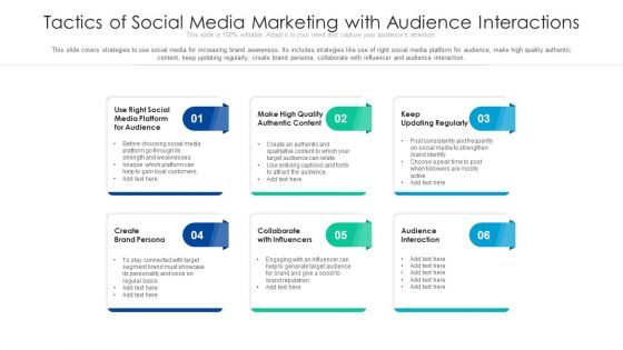 Tactics Of Social Media Marketing With Audience Interactions Ppt File Example Topics PDF