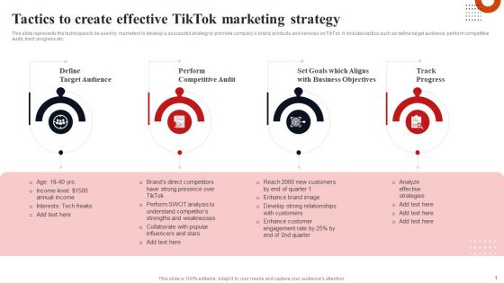 Tactics To Create Effective Tiktok Marketing Strategy Slides PDF