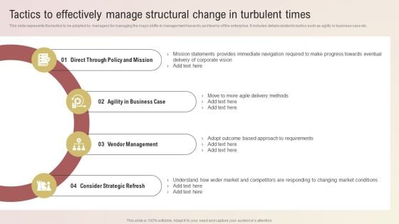 Tactics To Effectively Manage Structural Change In Turbulent Times Brochure PDF