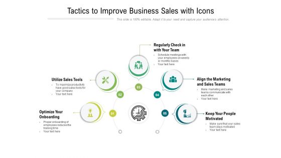 Tactics To Improve Business Sales With Icons Ppt PowerPoint Presentation Professional Background Designs PDF