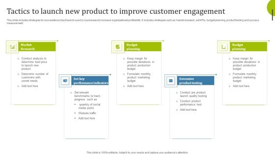 Tactics To Launch New Product To Improve Customer Engagement Ideas PDF