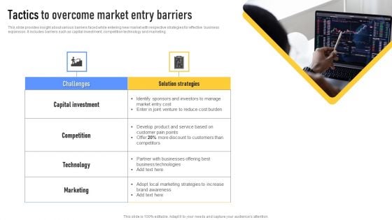 Tactics To Overcome Market Entry Barriers Brochure PDF