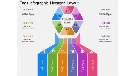 Tags Infographic Hexagon Layout Powerpoint Templates