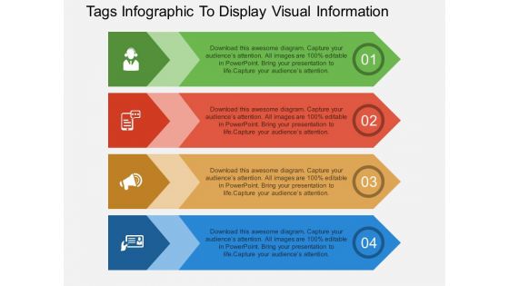 Tags Infographic To Display Visual Information Powerpoint Template