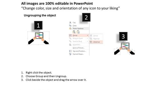 Tags On Tablet With Icons Powerpoint Templates