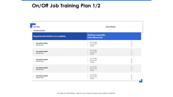 Talent Management Systems On Off Job Training Plan Ppt Portfolio Example Topics PDF