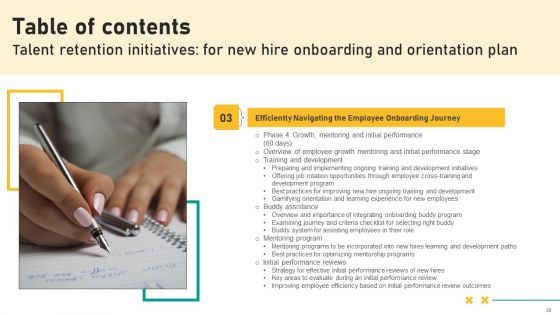 Talent Retention Initiatives For New Hire Onboarding And Orientation Plan Ppt PowerPoint Presentation Complete Deck With Slides