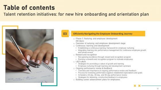 Talent Retention Initiatives For New Hire Onboarding And Orientation Plan Ppt PowerPoint Presentation Complete Deck With Slides